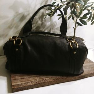 Sigrid Olsen Black Pebbles Leather Satchel Handbag